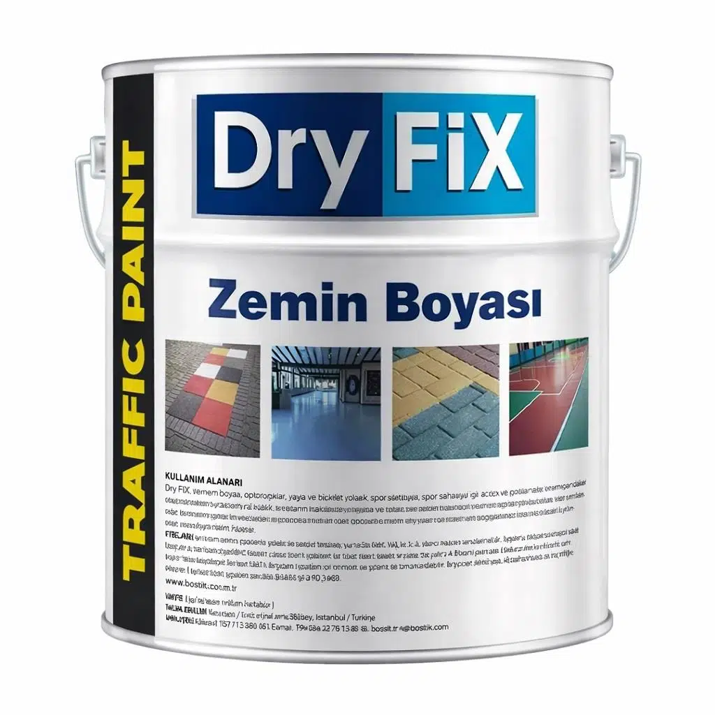 DryFix Traffic Paint Fayans,Seramik,Mermer,Beton ve Asfalt Zemin Boyası 5 Kg Beyaz