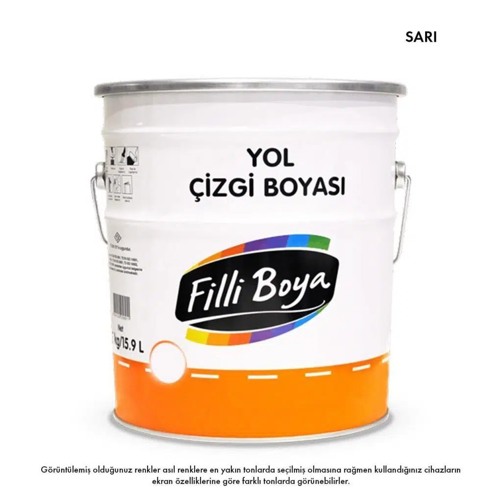 Filli Boya Solvent Bazlı Yol Çizgi Boyası 20 Kg Sarı