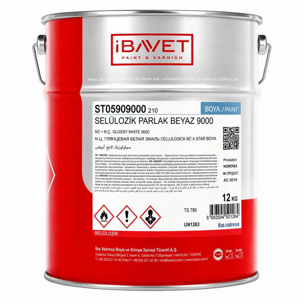 İbavet Selülozik Boya Parlak 12 Kg Beyaz 9000
