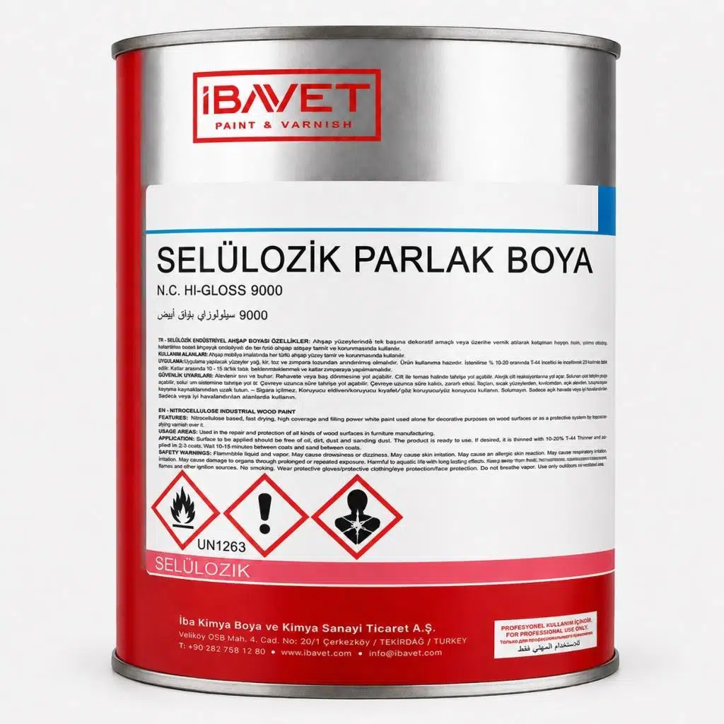 İbavet Selülozik Boya Parlak 2.5 Lt Siyah