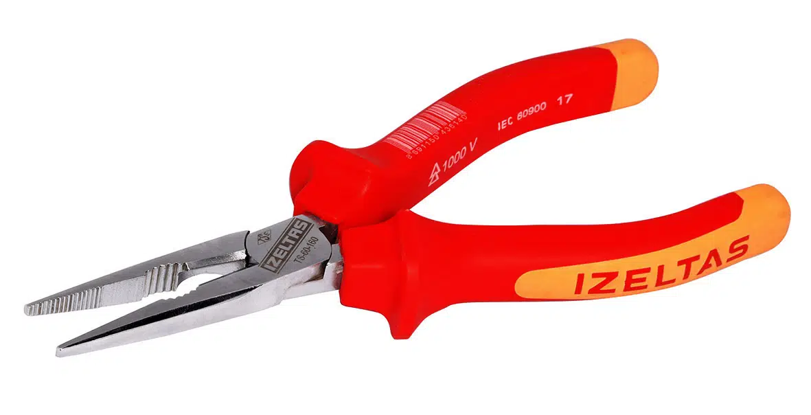 İzeltaş 3220136200 200 mm uzun düz kargaburun elektrikçi izoleli 1000 v