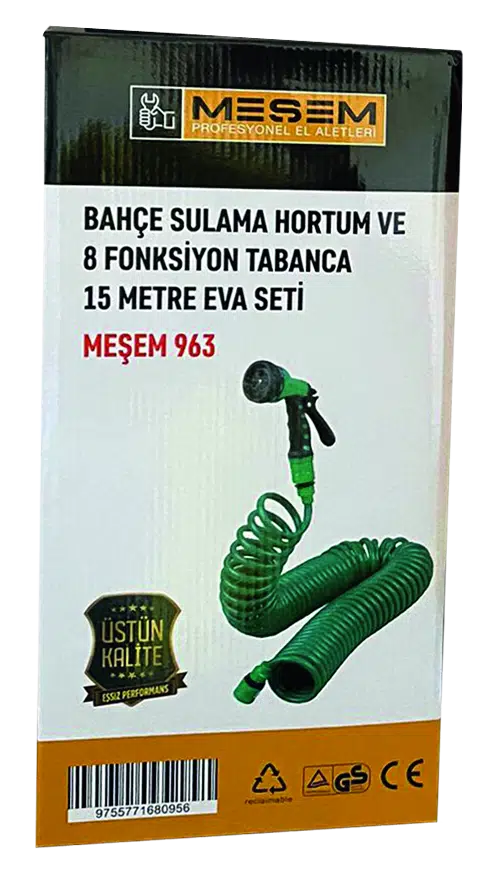 MEŞEM SULAMA HORTUM SETİ 15 MT+ 8 FONK. TABANCALI 963