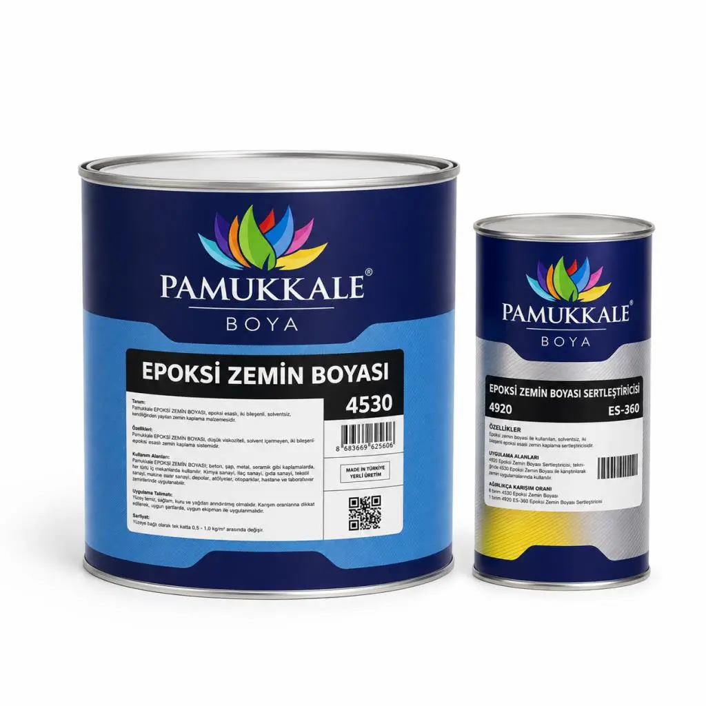 Pamukkale 4530 Solventli Epoksi Zemin Boyası 21 Kg Ral 3002 Karmen Kırmızısı