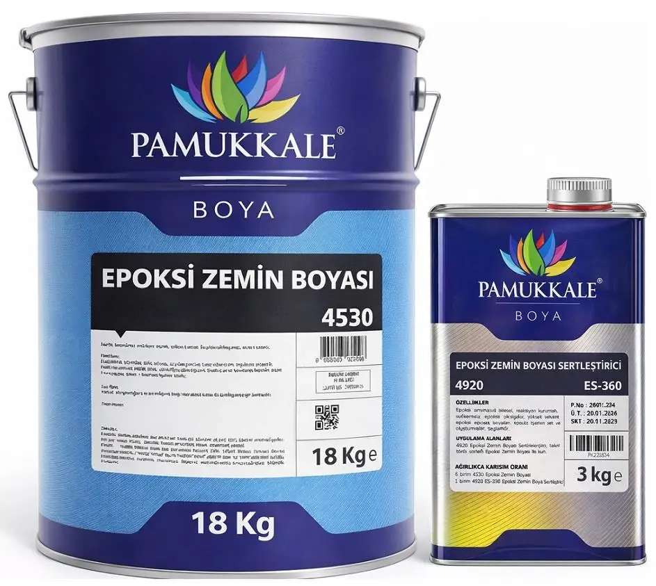 Pamukkale 4530 Solventli Epoksi Zemin Boyası 21 Kg Ral 6032 Sinyal Yeşili