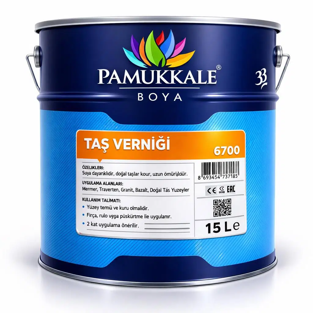 Pamukkale Doğal Taş Vernik Solvent Bazlı Şeffaf 15 Lt