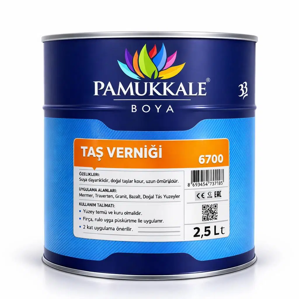 Pamukkale Doğal Taş Vernik Solvent Bazlı Şeffaf 2.5 Lt