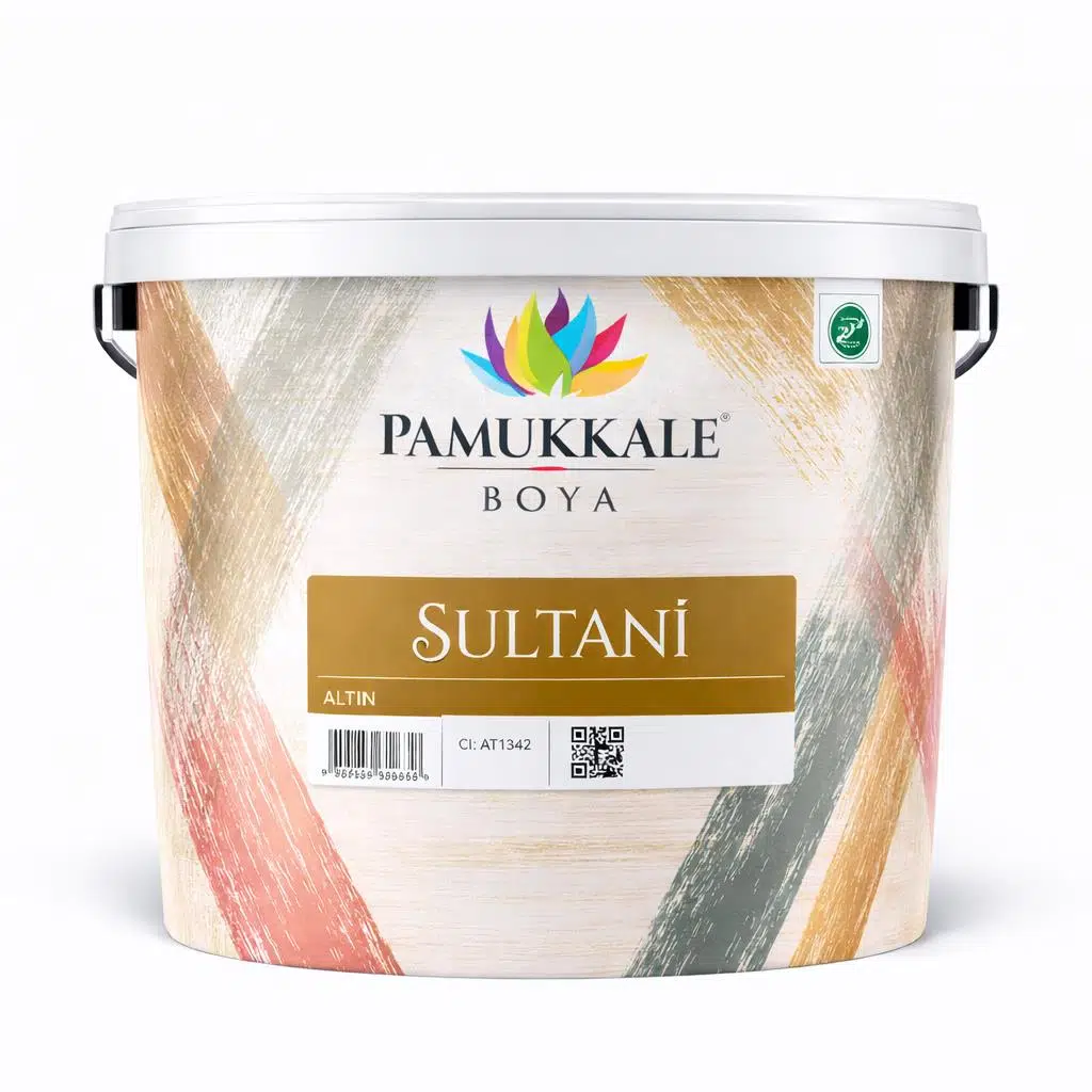 Pamukkale Sultani Su Bazlı Yaldız Boya Metalik Dekoratif Boya 2.5 Lt Altın