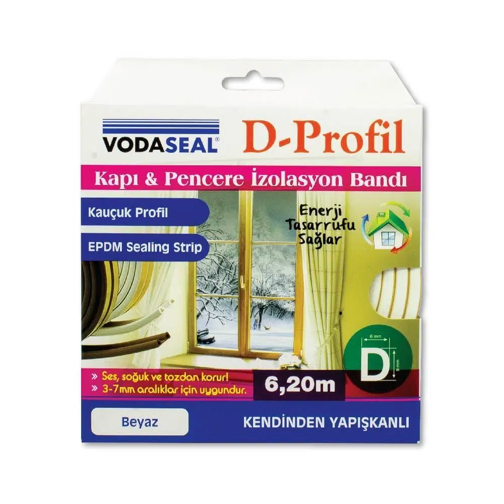 Vodaseal Kapı ve Pencere İzolasyon Bandı Beyaz 6,20 Metre